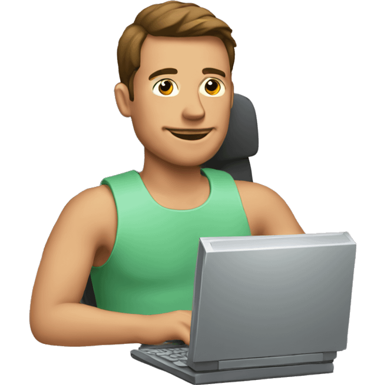 Man with computer  emoji