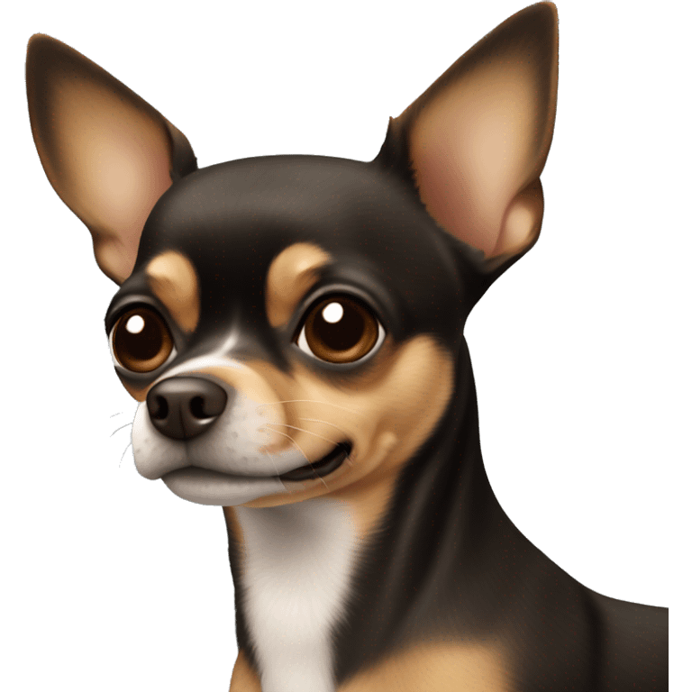 Black and brown chihuahua face emoji