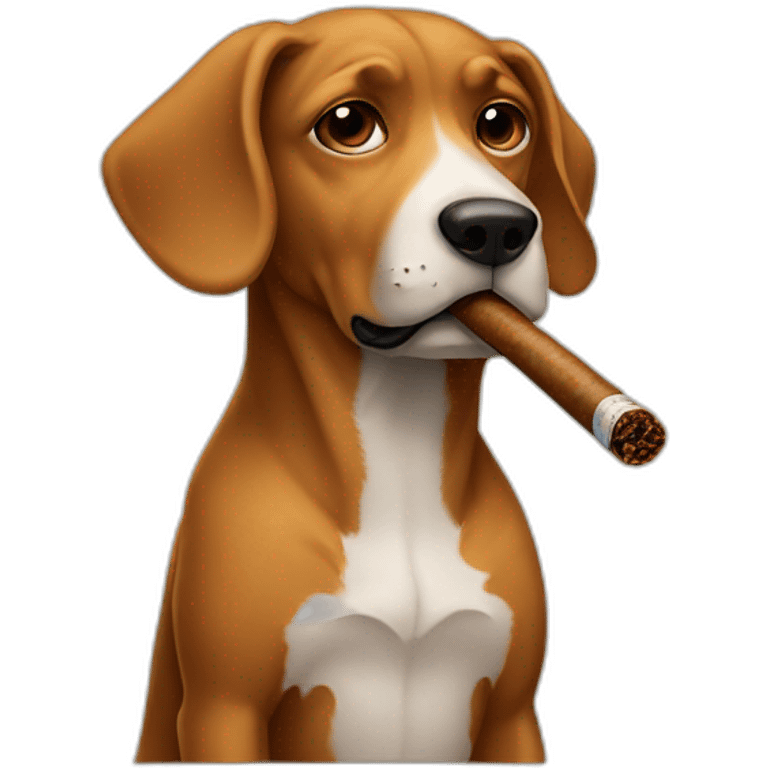 dog smoking cigar emoji