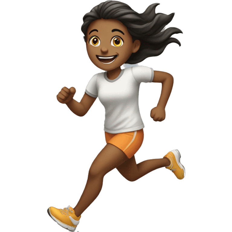 happy girl run emoji