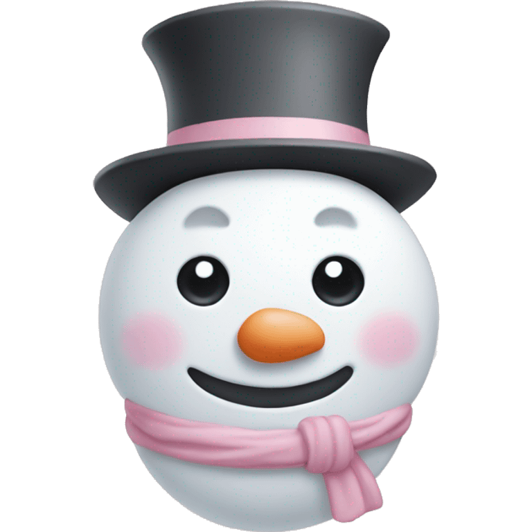 pastel pink snowman emoji