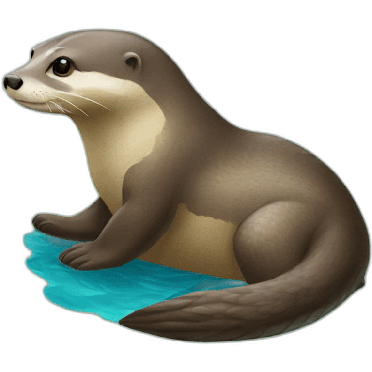 Loutre sur tortue emoji