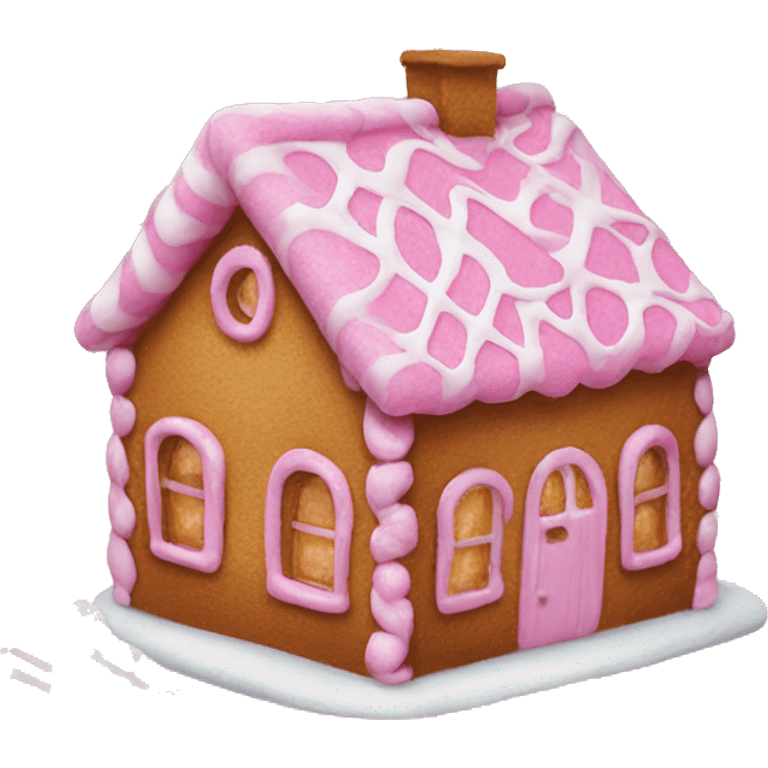 Pink ginger bread house  emoji