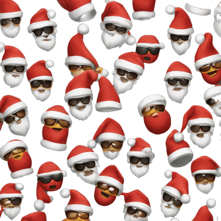 Santa Clause with sunglasses and stealing presents emoji