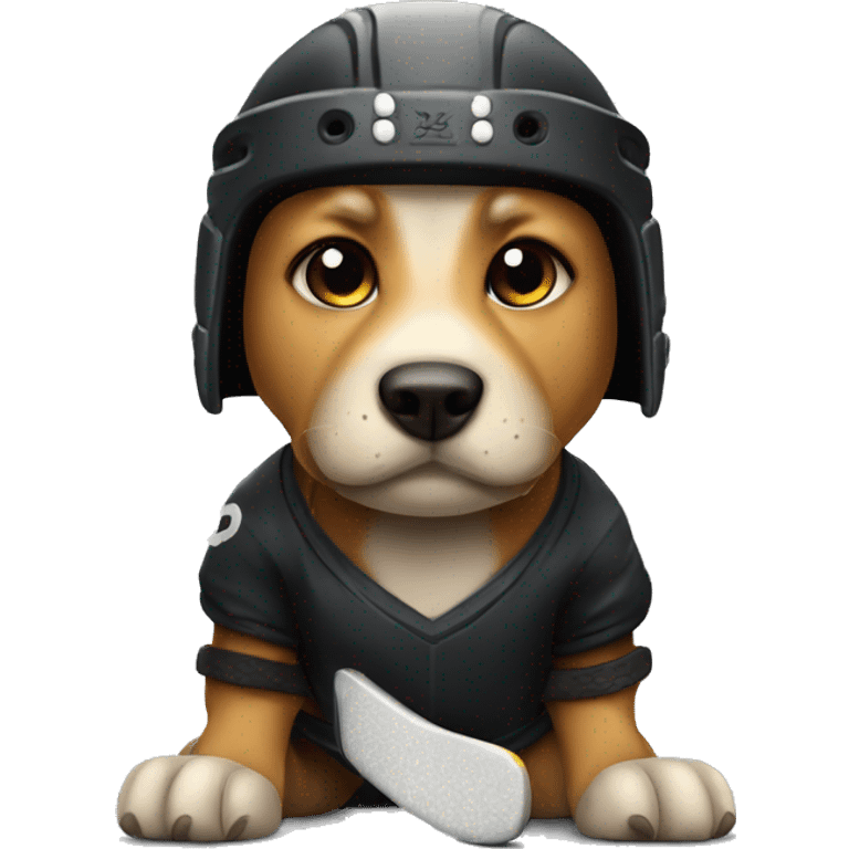 Dog ninja hockey player emoji