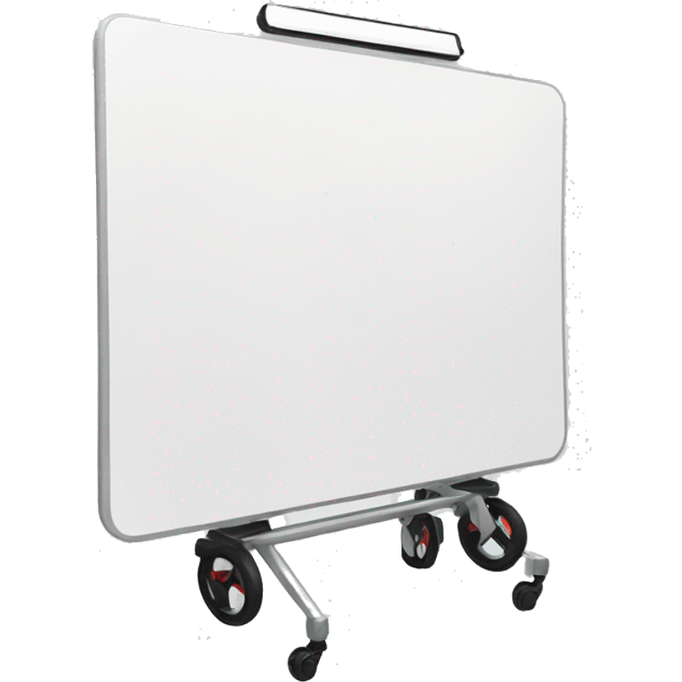 whiteboard on stand with wheels emoji