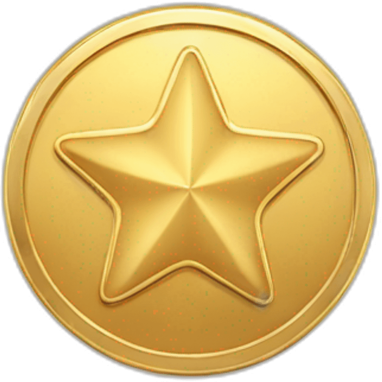 Round coin gold star emoji