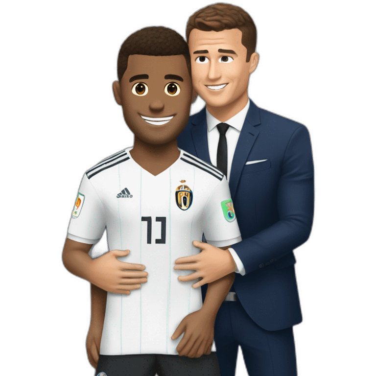 Macron hugging ronaldo emoji