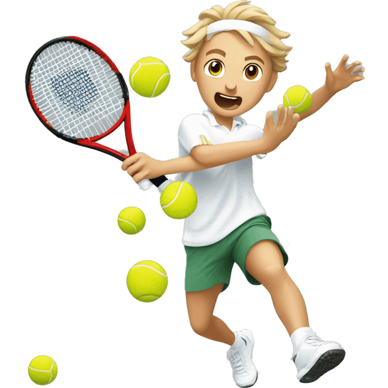 Tennis explosion Caucasian emoji