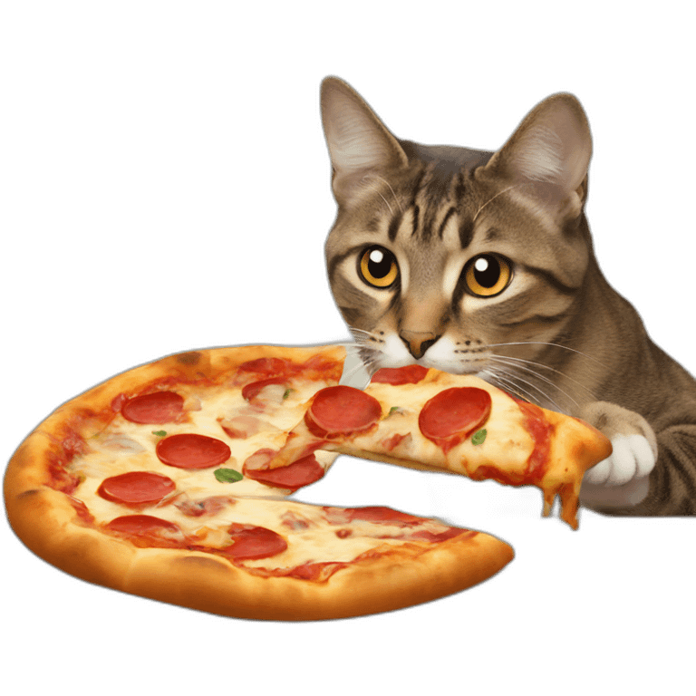 A cat eating pizza emoji