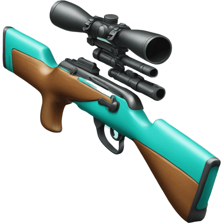 Realistic turquoise hunting rifle  emoji