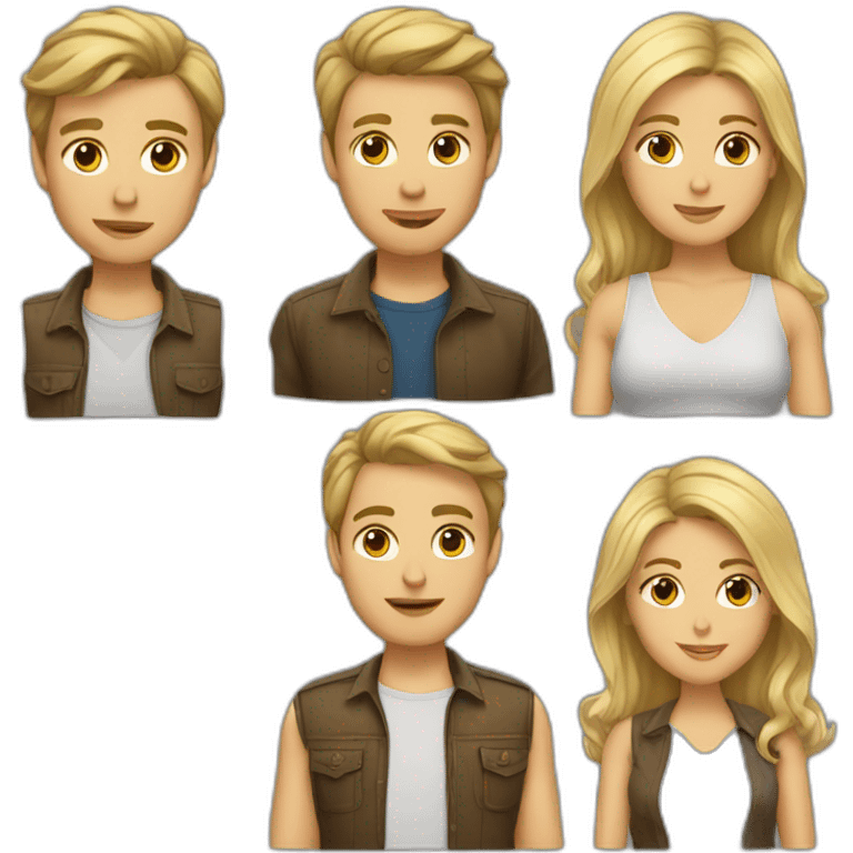 blonde woman brown hair woman blonde man brown hair man emoji