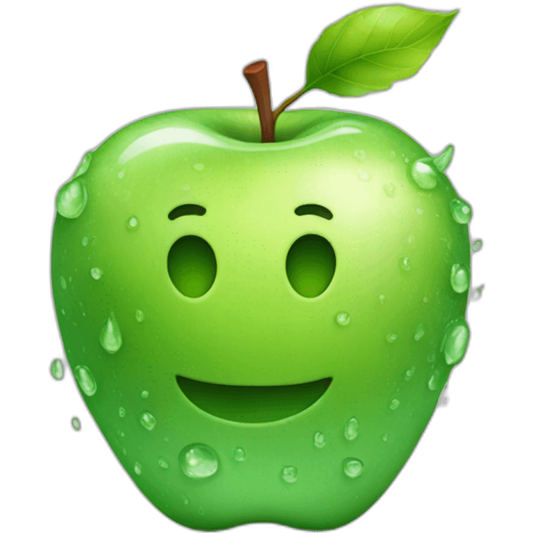 high res apple skin with water drop emoji