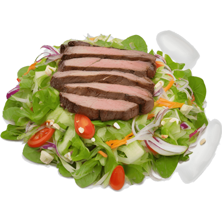 Thai Steak salad on a plate emoji