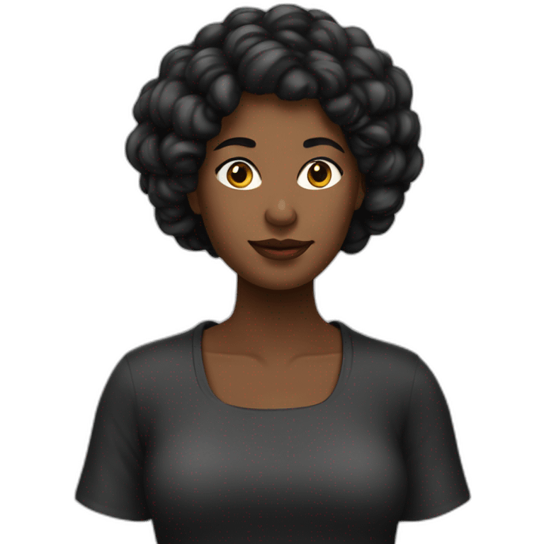 Mujer negra con pañuelo atado emoji