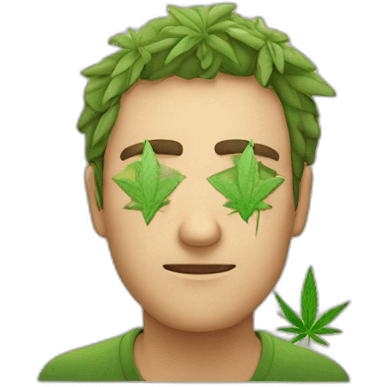 Man dry eyes cannabis emoji