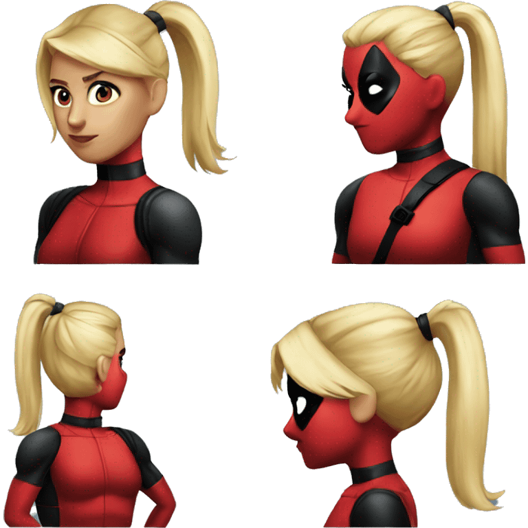 ponytail blond lady deadpool emoji