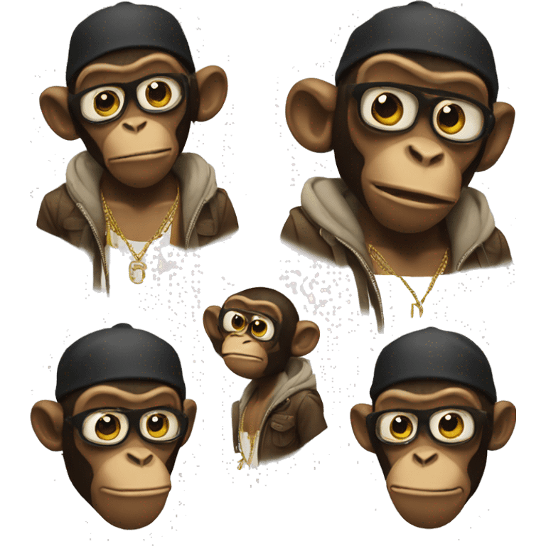 cool rap monkey  emoji