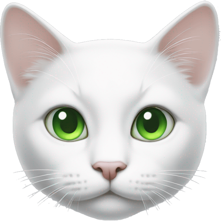 white cat with green eyes emoji