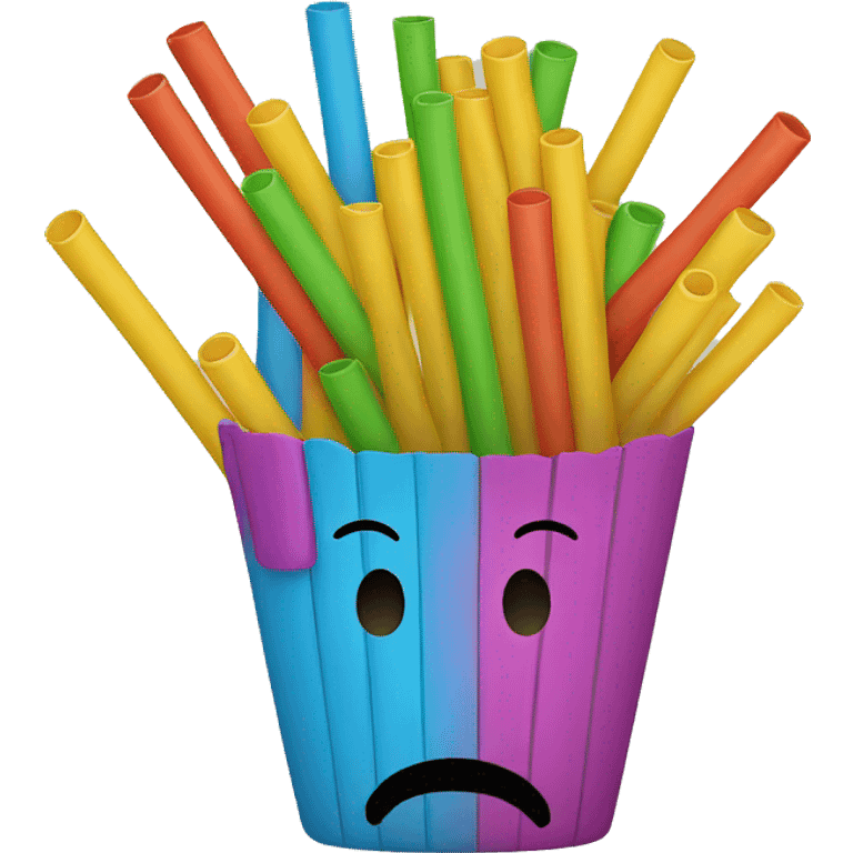 Colorful straw emoji