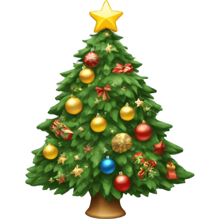 Fully decorated Christmas tree emoji