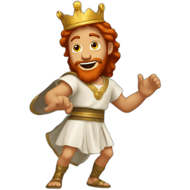 King David dancing red-haired biblical emoji