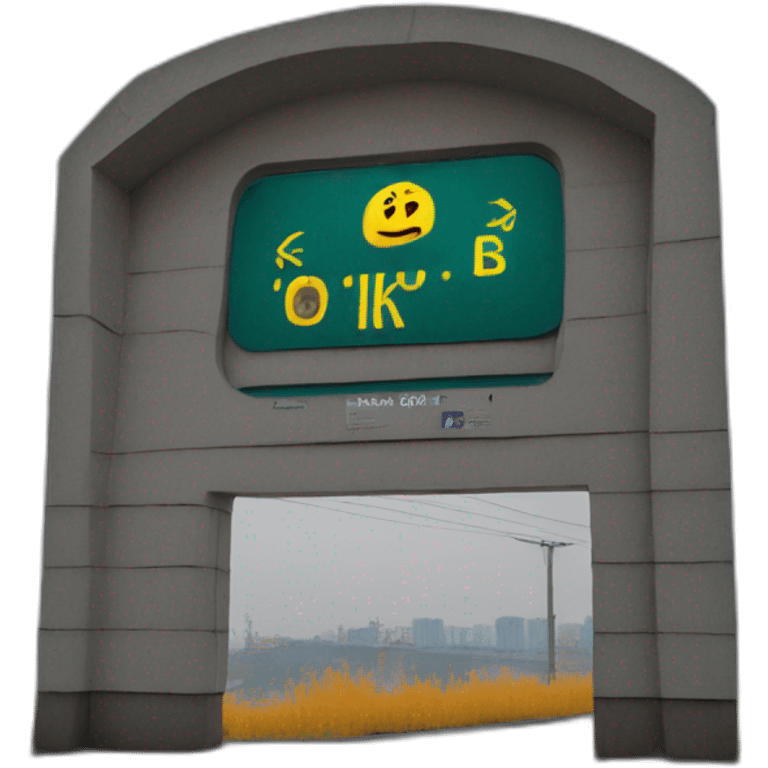 sign at the entrance to Kyiv with the name emoji