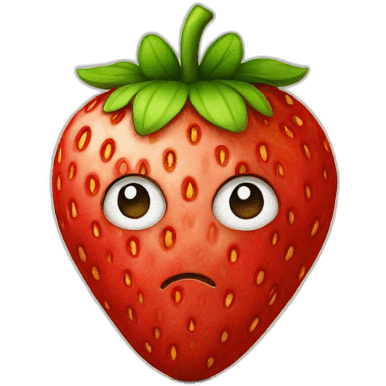 pensive strawberry emoji