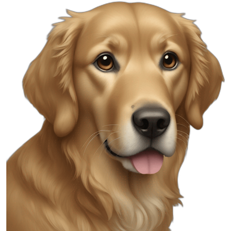 black golden retriever with small white spot on nose emoji