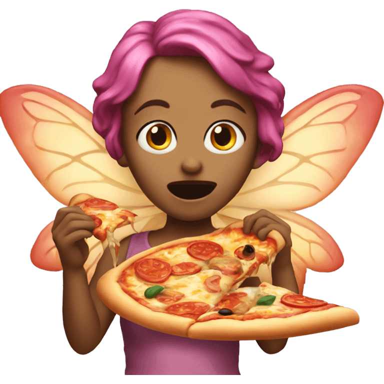 a fairy eating pizza emoji