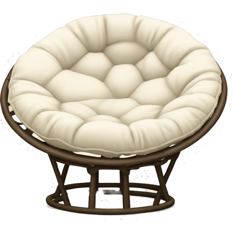 Khaki Papasan chair with cream cushion  emoji