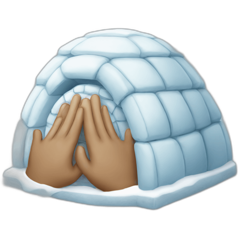 igloo celebrating hands emoji