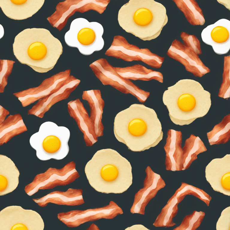 A flower tortilla with bacon and eggs emoji