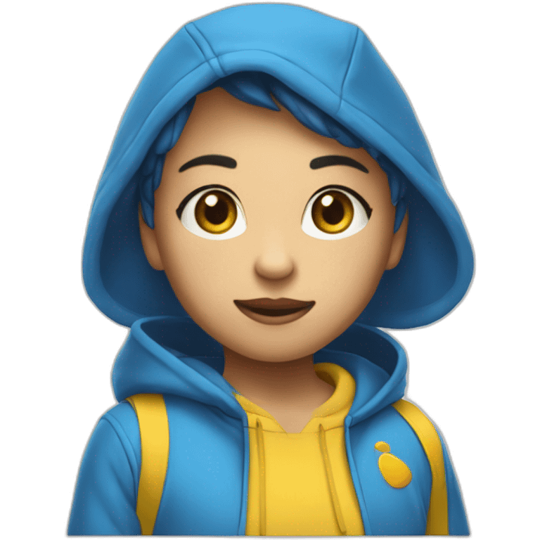 Winnie poh con tenis y sudadera azul emoji