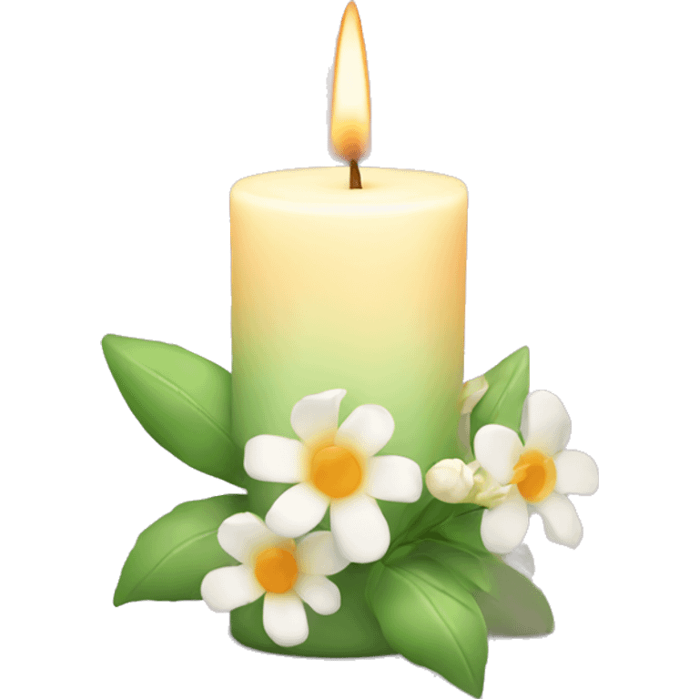 Spring candle with flowers  emoji