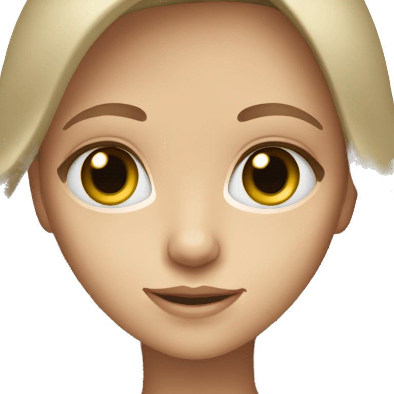 Girl with green eyes, fair skin and light brown hair emoji