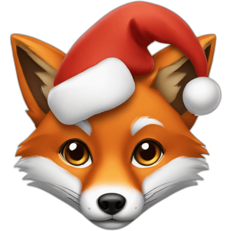 Fox with Santa Hat emoji