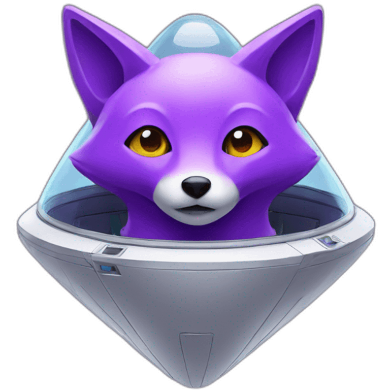 a purple fox in a spaceship emoji