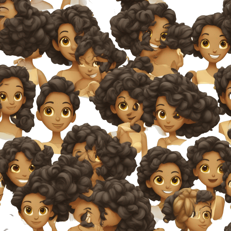 Una chica de pelo negro largo de 40 años emoji