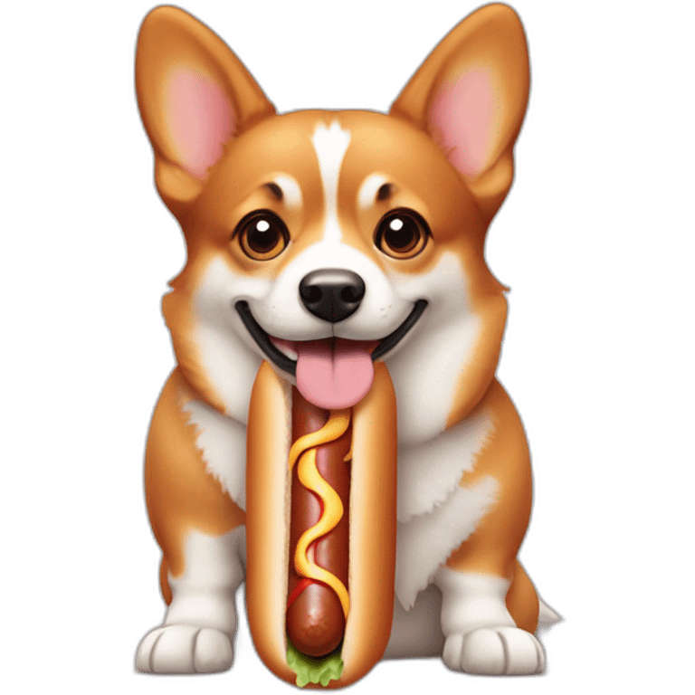 hot dog with corgi face emoji