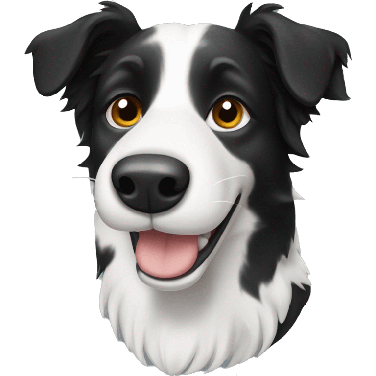 Border Collie Black white with short hair and upright ears emoji