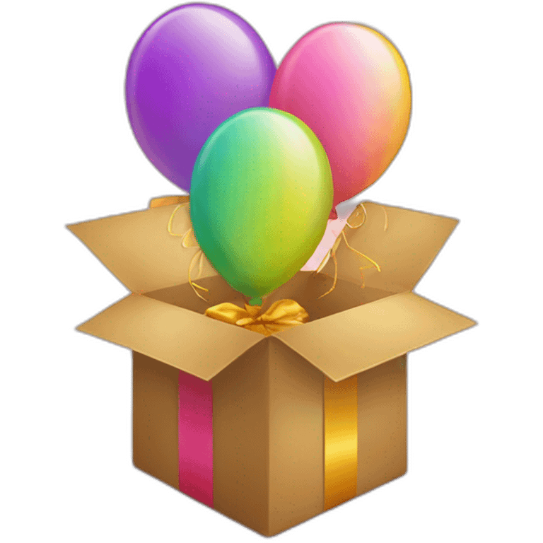 balloons in gift box emoji