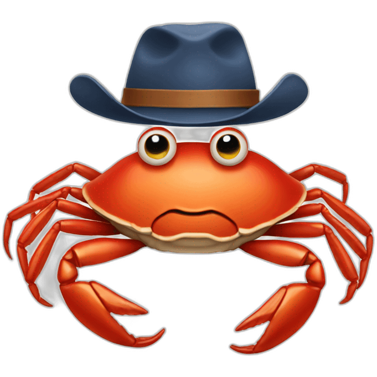 crab with hat emoji