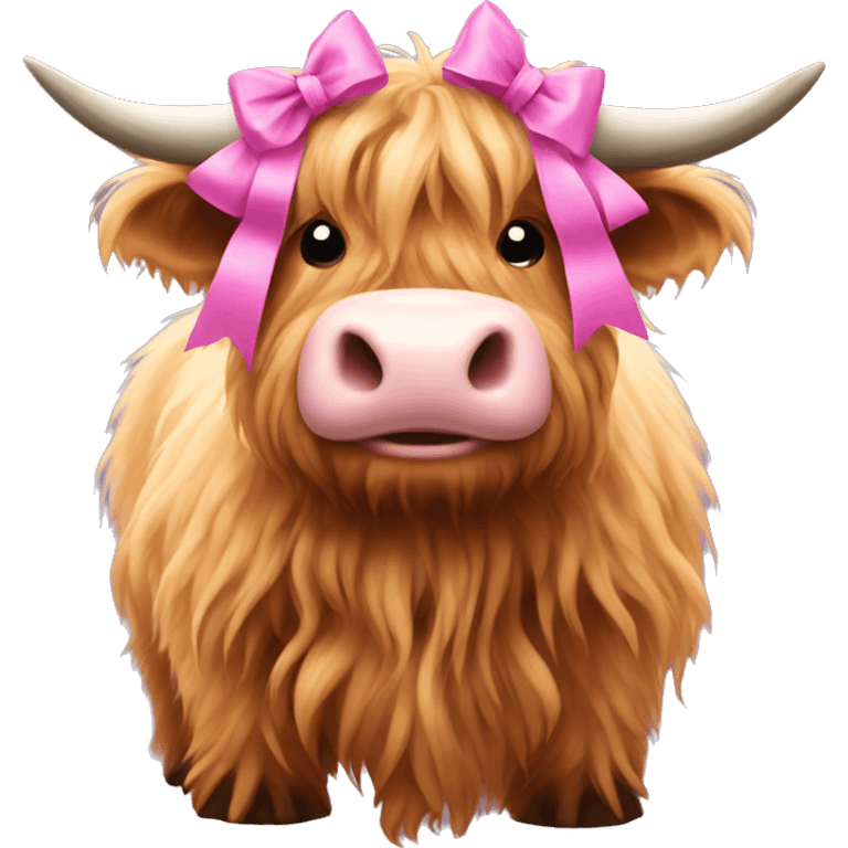 Highland cow with a pink bow emoji