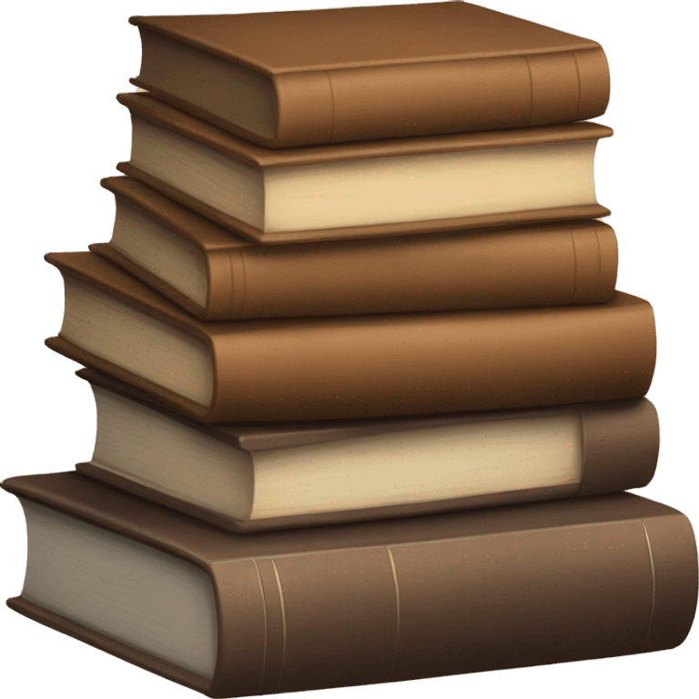 A stack of 5 books with different shades of brown emoji