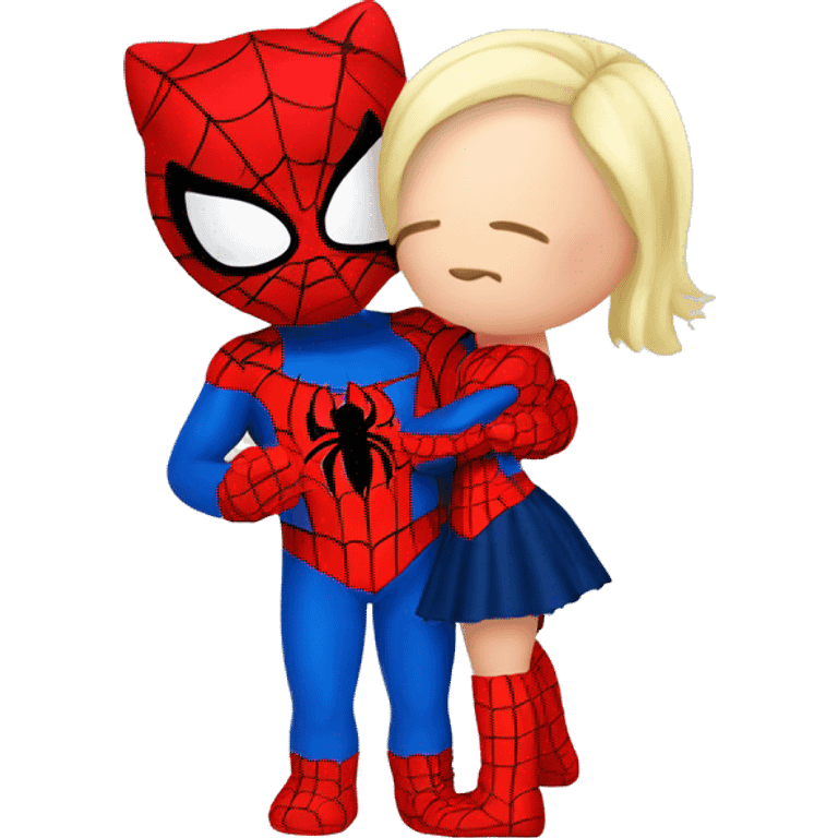 Hello kitty kissing Spider-Man  emoji