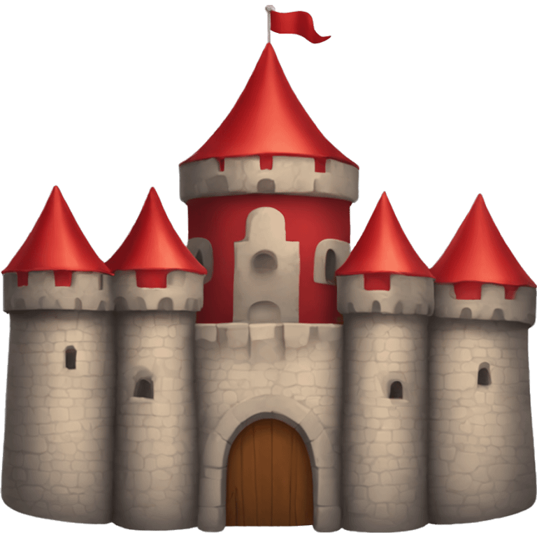 red bouncy medieval castle  emoji