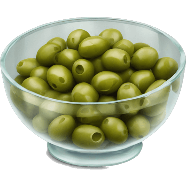 glass bowl full of green olives  emoji