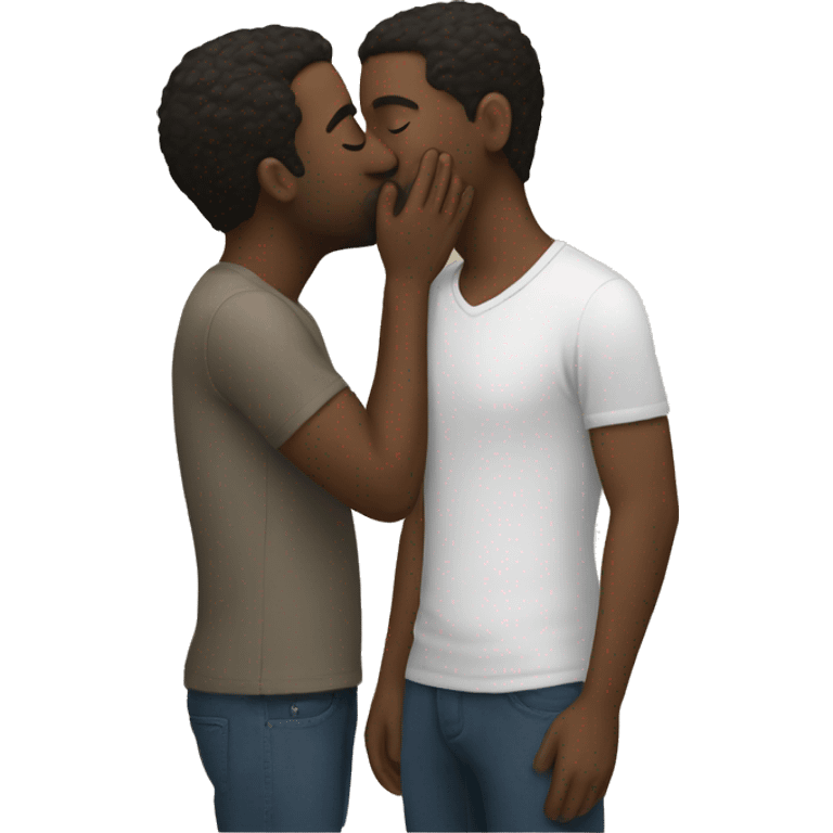 Two white guys kissing  emoji