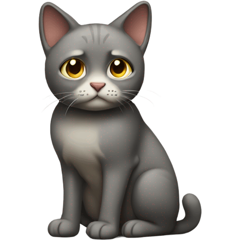 sad cat full body side view emoji